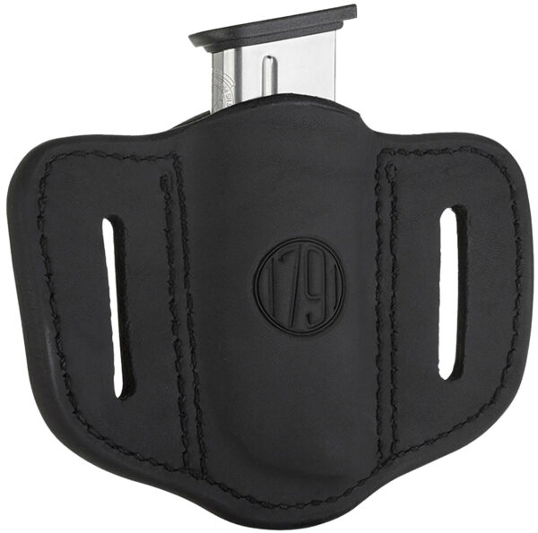 1791 Gunleather MAG11SBLA MAG1.1 Single Mag Holster Stealth Black Leather Belt Slide Compatible w/ Single Stack Ambidextrous