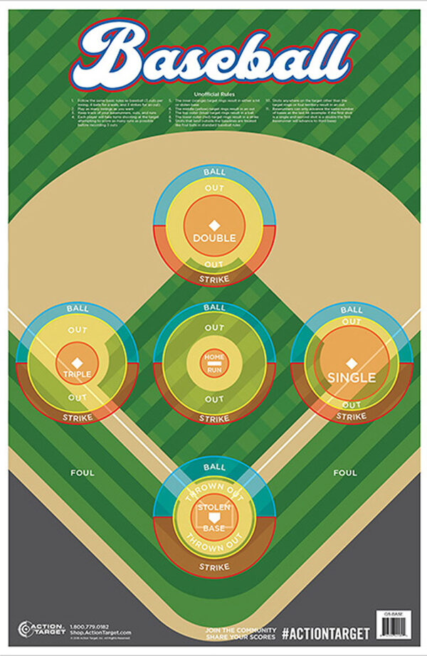 Action Target GSBASE100 Entertainment  Ball Field Paper Hanging 23" x 35" Multi-Color 100 Per Box