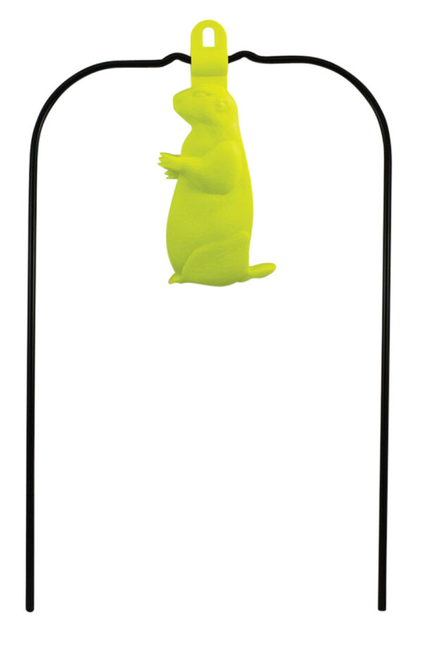Birchwood Casey 48022 Ground Strike Hanging Prairie Dog Pistol/Rifle Rubber/Metal Yellow Prairie Dog Illustration Impact Enhancement Motion