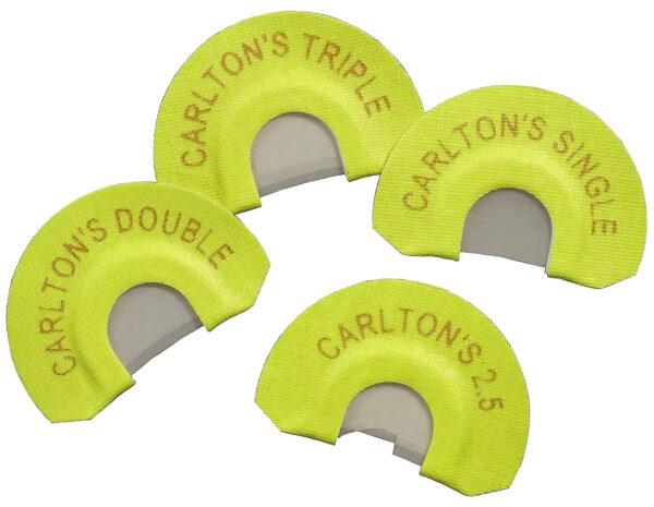 Wayne Carlton's Calls 70314 Essential Elk  Diaphragm Call Single/Double/Triple/2.5 Reed Attracts Elk Yellow 4 Per Pkg