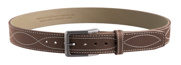 Magpul MAG127621046 Tejas EL Pistolero Chocolate Brown Bull Hide 46" 1.50" Wide Buckle Closure