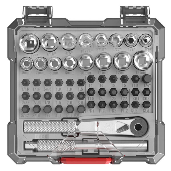 Real Avid AVX3SGBS52 X3 Driver Socket/Gunsmithing Bit Set Black/Gray 52 Pieces