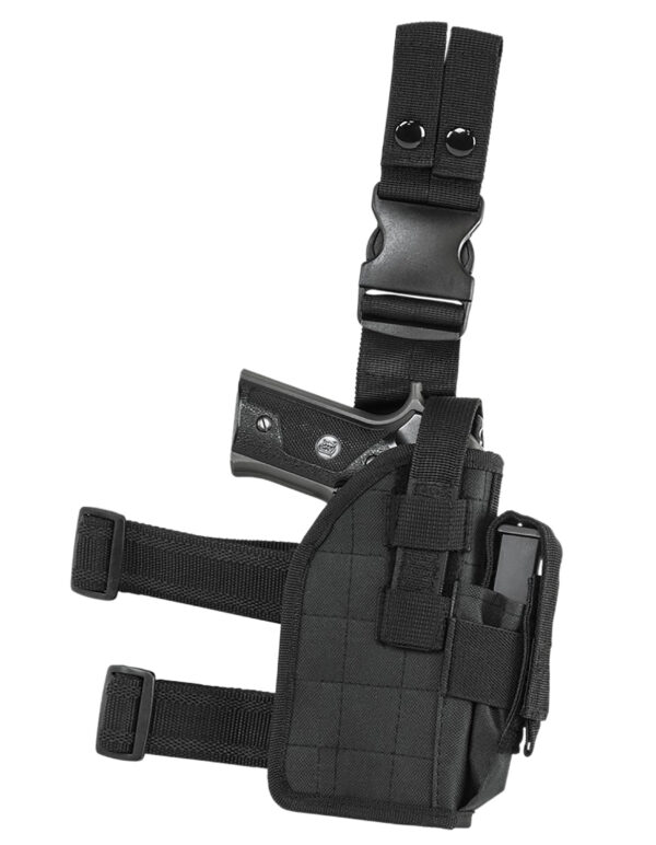NcStar CVDLHOL2954B Drop Leg  Leg Black PVC Fabric Leg Fits Full Size Semi-Auto Fits Compact Semi-Auto Right Hand