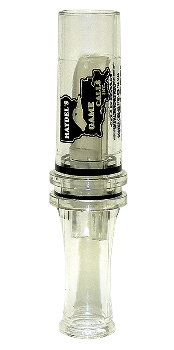 Haydel's Game Calls BC10 Big Barreled  Open Call Single Reed Mallard Sounds Attracts Ducks Clear Plastic