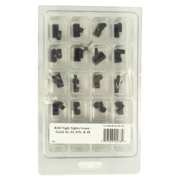 XS Sights R3D Night Sights Set for Glock 42/43/43x/48 Green Bulk 20/ct